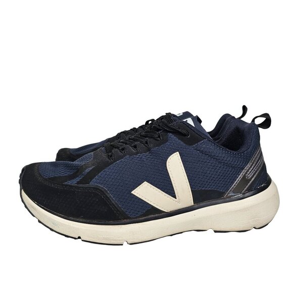Veja Condor 2 Alveomesh Mens 8 Running Sneakers Shoes Navy Black Off-White - Picture 4 of 12